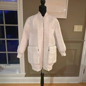 Fendi Lamb White Leather Bomber Jacket